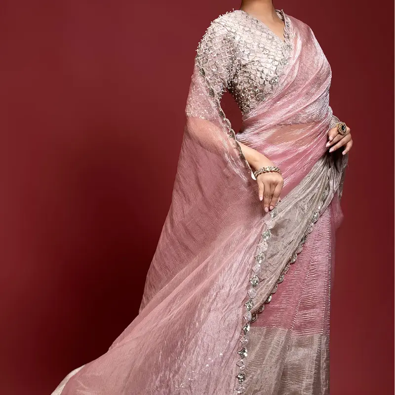 Rani Pink Zari Woven Banarasi Saree